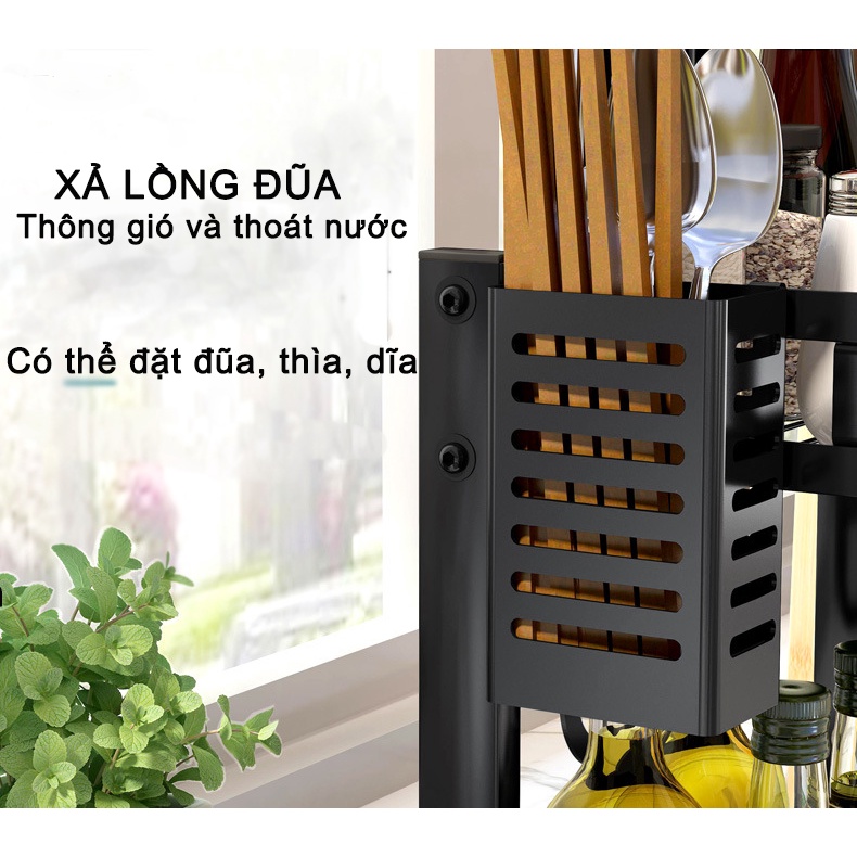 Kệ đựng gia vị nhà bếp 2 tầng, kệ đựng đồ dùng nhà bếp tiện lợi