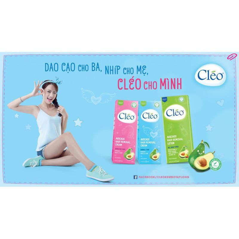 Kem Bơ Tẩy Lông CLEO 50g tẩy sạch lông trong một nốt nhạc