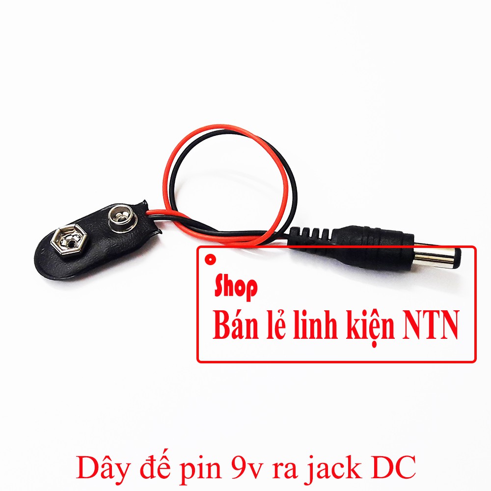 Dây đế pin 9v ra jack DC