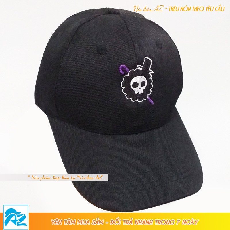 Nón kết One Piece thêu logo Brook màu đen - Mũ Lưỡi Trai MT527