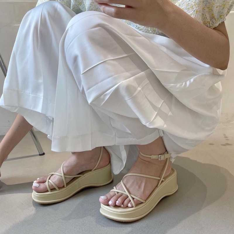 Sandal buộc dây đế 5cm cho nữ