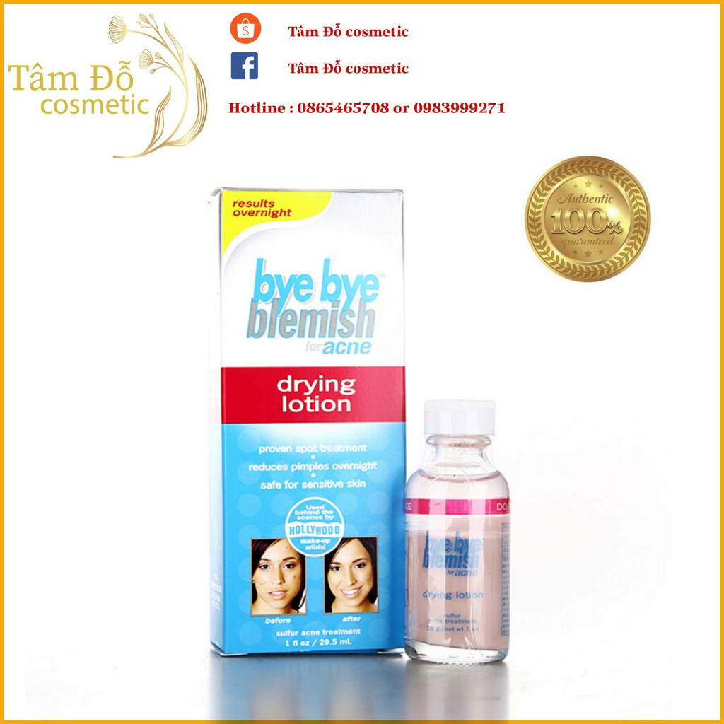 Lotion Làm Xẹp Mụn Sưng Cấp Tốc Bye Bye Blemish Drying Lotion