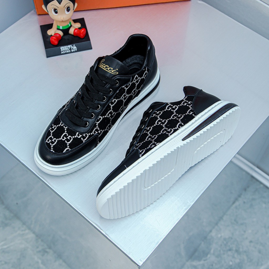 Giày sneakers nam da thật GUCCI GG GC họa tiết cổ điển mang hình logo thương hiệu cao cấp