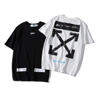 Off-white Pure cotton T-shirt fashion short sleeve printing men and women