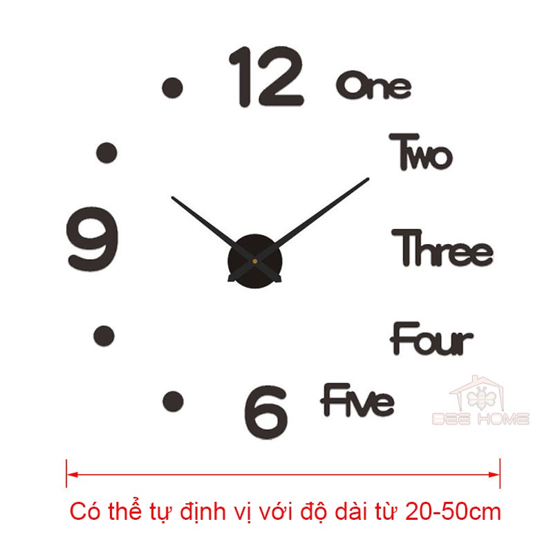 Đồng Hồ Trang Trí Dán Tường 3D - Beehome - Đồng Hồ Trang Trí Decor 3D
