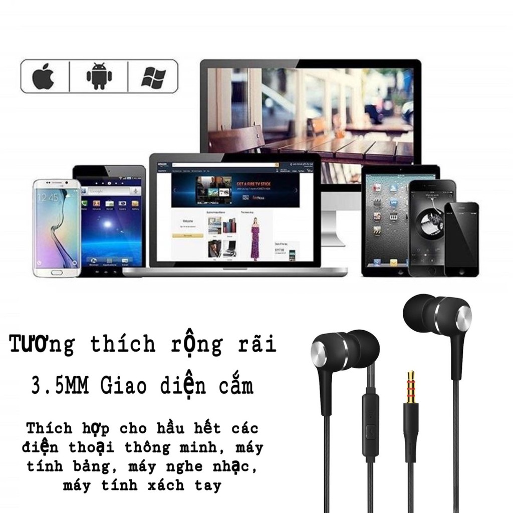 Tai Nghe Thể Thao Tích Hợp Mic Đầu Cắm 3.5mm Tiện Dụng