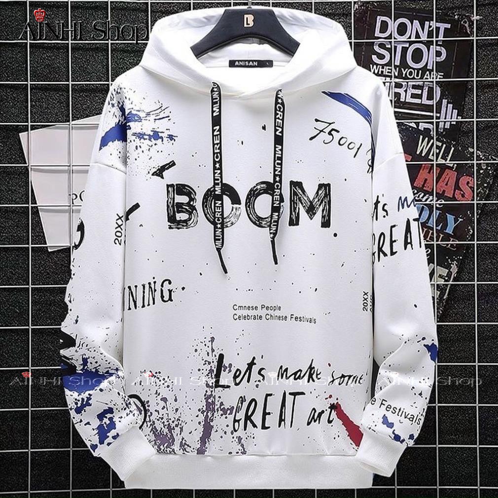Áo Hoodie Nam ❤️FREESHIP❤️ Áo Khoác Hoodie Nỉ Nam Thu Đông ( BOOM ) Freesize Cao Cấp Dưới 68kg Mặc Vừa | BigBuy360 - bigbuy360.vn