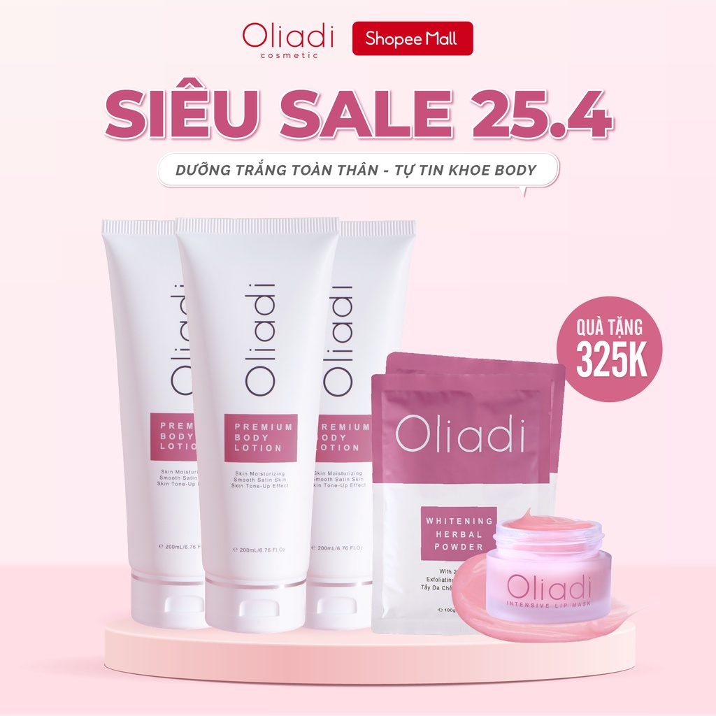 BODY LOTION OLIADI - Kem Body Oliadi Dưỡng Thể Trắng Toàn Thân Với Công Nghệ Hạt Nano Phân Tử 200ml