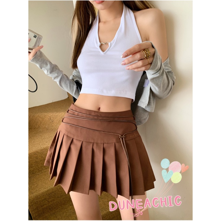 DUNEA Áo Hai Dây Họa Tiết Trái Tim Kim Loại Quyến Rũ Cho Nữ DUNEA709