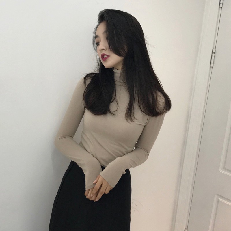 Áo giữ nhiệt thun lạnh chất co giãn cổ cao