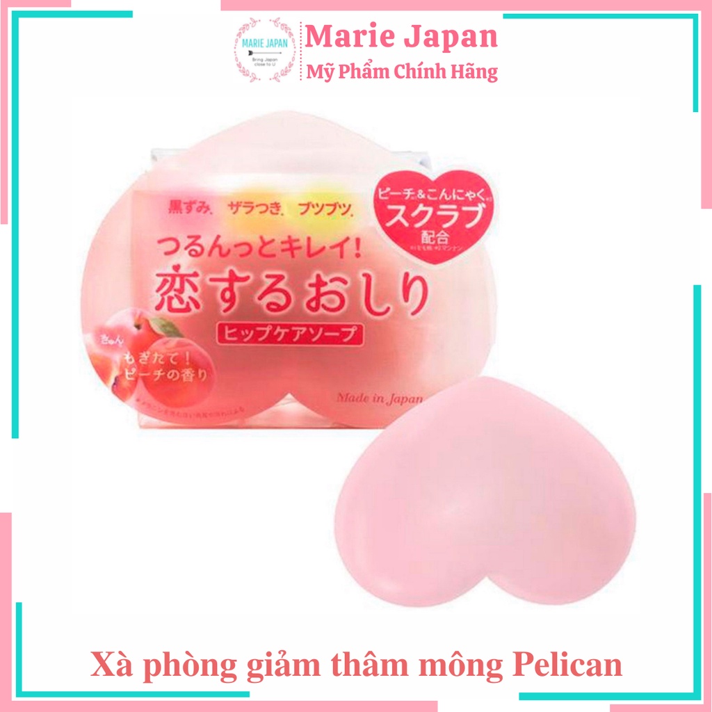 Xà phòng mông Pelican giảm thâm dưỡng sáng Hip Care Soap 80g Nhật Bản