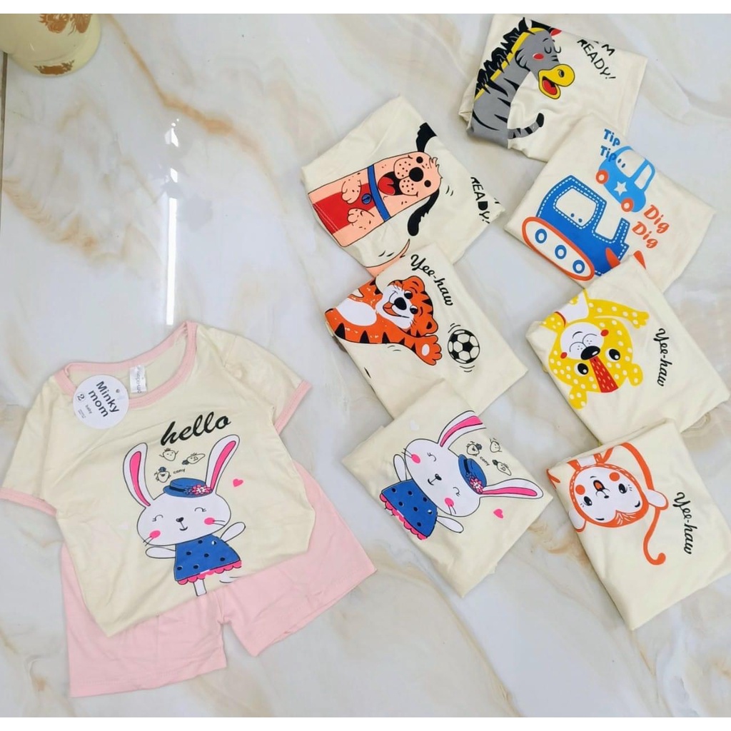 Bộ quần áo cộc tay trẻ em thun lạnh cho bé trai bé gái Z19