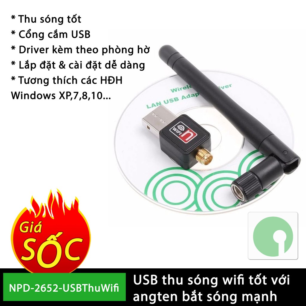 USB thu sóng wifi có angten bắt sóng cho máy tính bàn, laptop hư wifi - NPD-2652-USBThuWifi | WebRaoVat - webraovat.net.vn