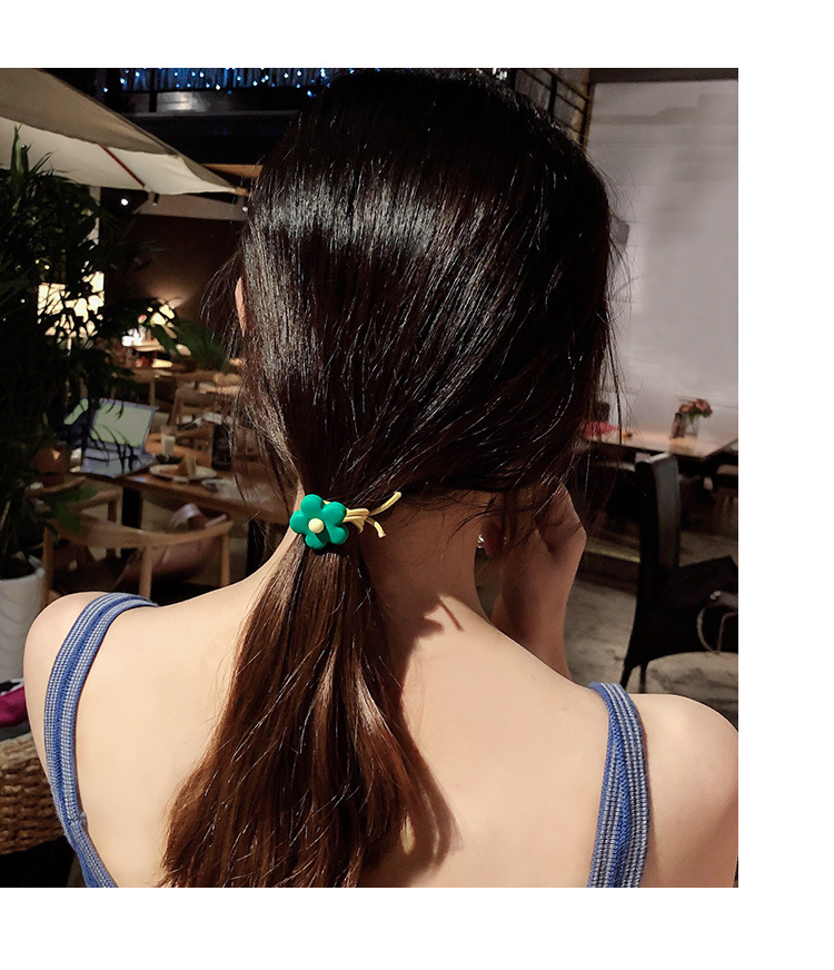 Thun buộc tóc co giãn đính hoa màu kẹo dễ thương phong cách hàn quốc cho nữ