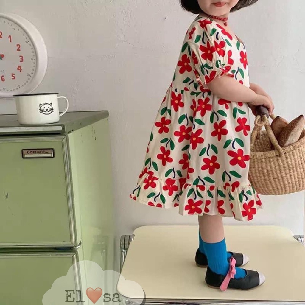 Váy bé gái babydoll bông hoa siêu xinh