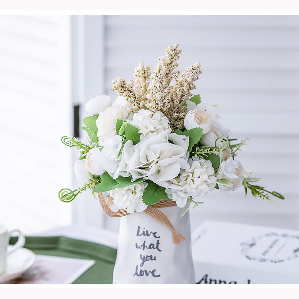 CONOPERY Bó hoa mẫu đơn nhân tạo bằng nhựa và lụa 13 bông nhiều màu sắc tùy chọn dành cho trang trí tiệc cưới