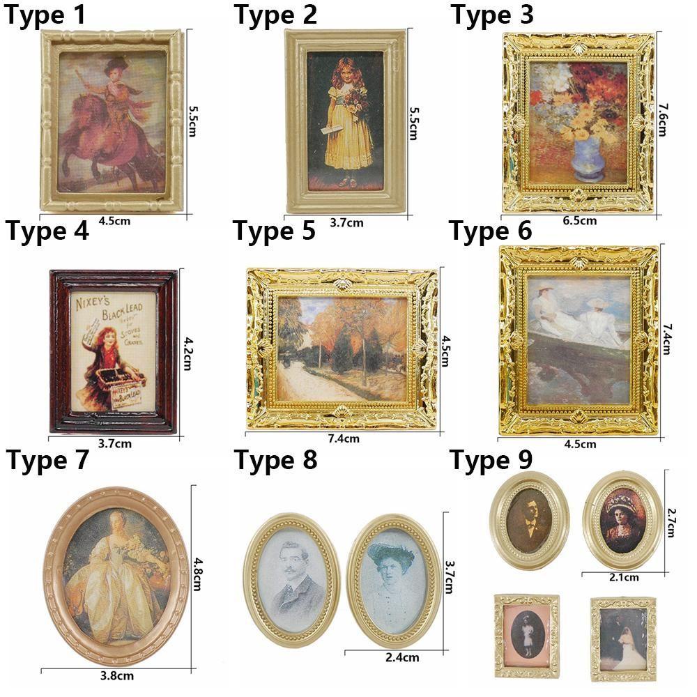 RAINBOW Tranh Sơn Dầu Mini Phong Cách Vintage Dùng Để Trang Trí Nhà Búp Bê