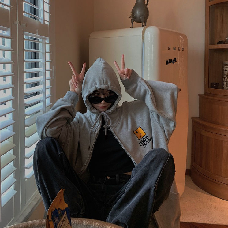 NEW Áo Hoodie Dài Tay Thêu Họa Tiết Xinh Xắn Dành Cho Nữ 2020