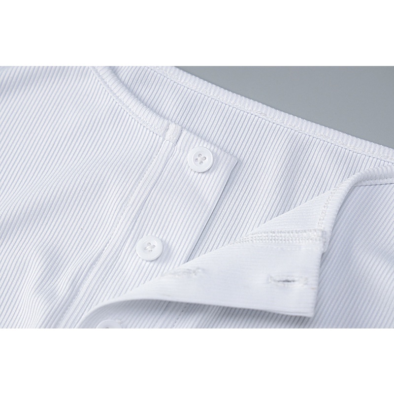 Áo Tank Top Dáng Dài Xẻ Tà Phối Nút Thời Trang Mùa Hè Cho Nữ