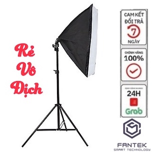 Bộ đèn studio chụp ảnh, quay phim,siêu sáng hỗ trợ Livestream chuyên nghiệp, cao 2m softbox 50x70cm - Fantek