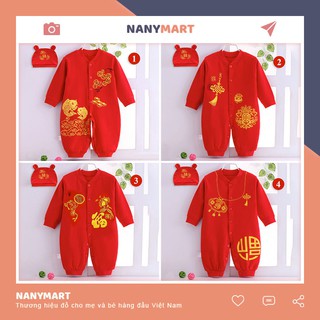 Bộ Body Tết Tài Lộc Kèm Mũ Cho Bé Sơ Sinh, Bé Trai, Bé Gái - [BDD11]