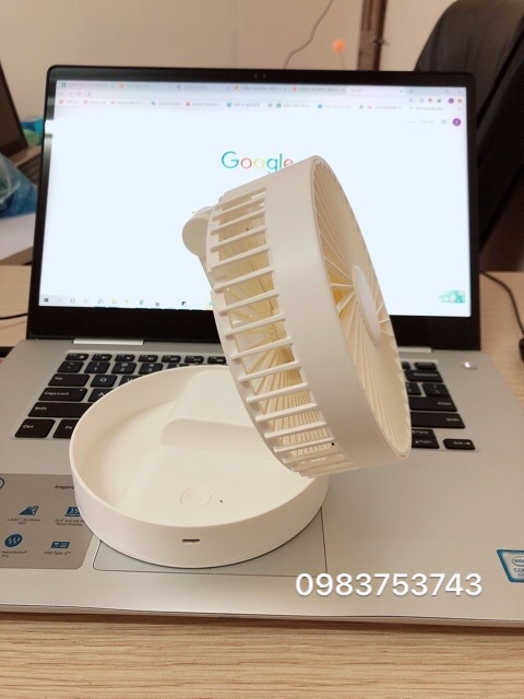 Quạt mini tích điện để bàn gấp gọn tiện dụng 3 cấp độ | BigBuy360 - bigbuy360.vn