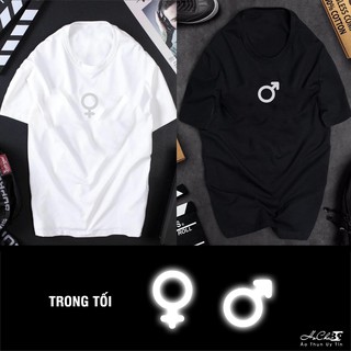 [Free Ship] Áo Đôi Unisex Phản Quang GIỚI TÍNH - Icon NAM NỮ - Hàng may dây cổ cao cấp (Dây cổ chạy tới vai)