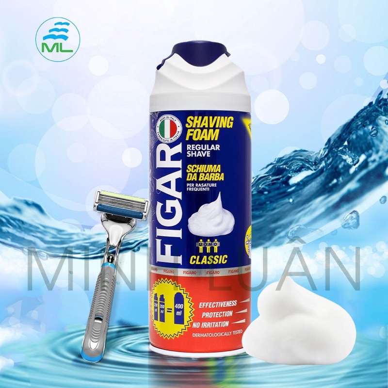 Bọt cạo râu dưỡng ẩm và làm mềm da Figaro cỏ hoa 400ml