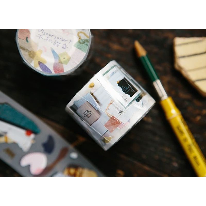 [THANH LÝ GIÁ RẺ] 𝓚𝓻𝓲𝓼𝓷𝓪.𝓻𝓸𝓸𝓶 ♡ OURs Studio-  Chu kì 90cm cuộn băng dán hình các vệt sắc màu