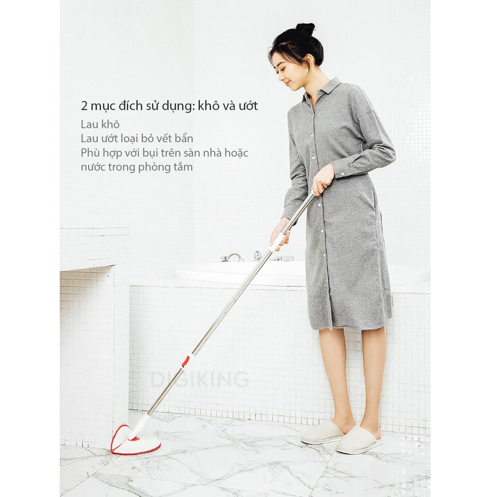 Bộ cây lau nhà thông minh  XIAOMI Yijie Rotary Mop Set YD-02 Red Gray Cloth