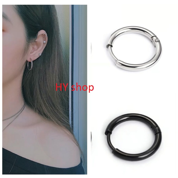 bông tai titan tròn basic không dị ứng nam nữ | BigBuy360 - bigbuy360.vn