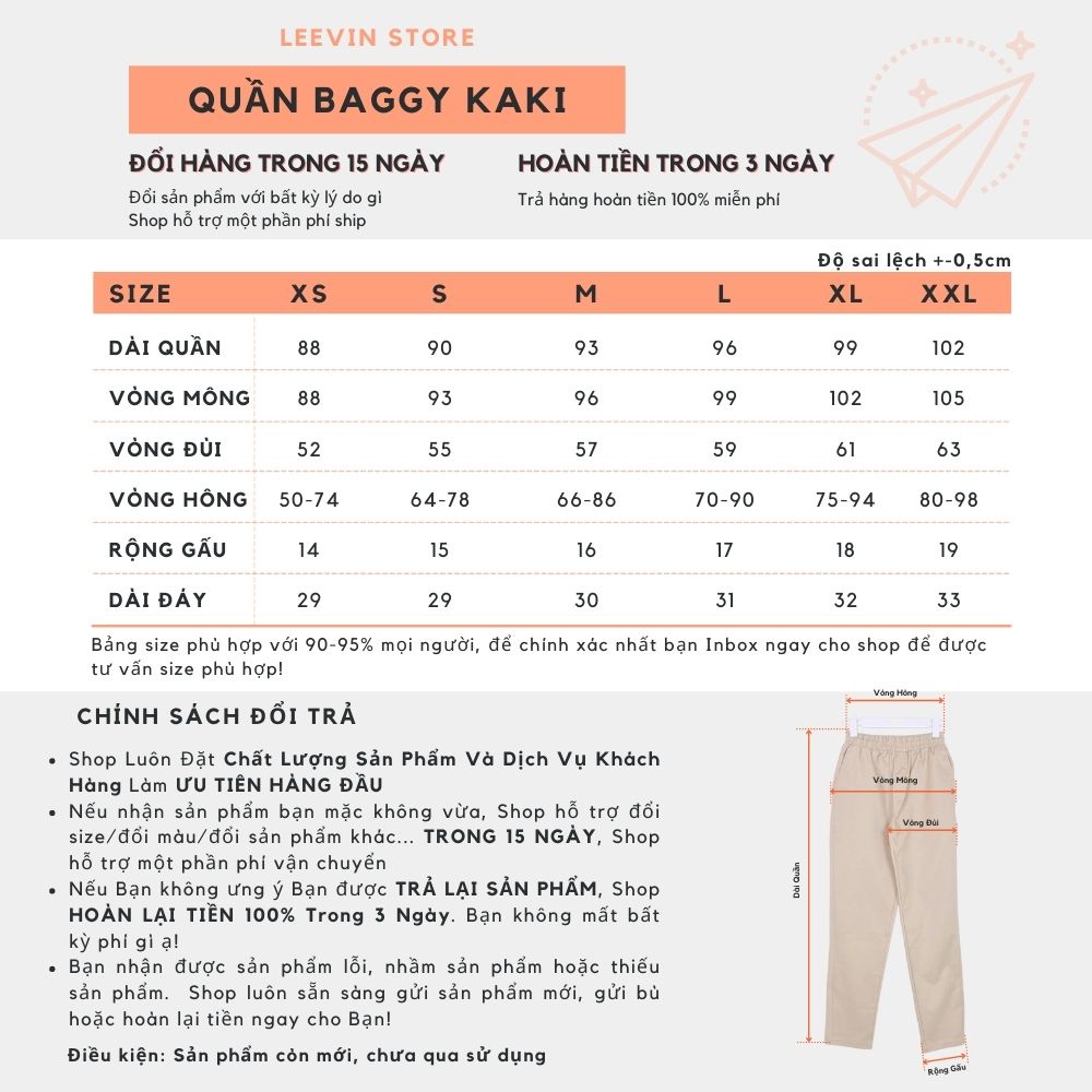 Quần Kaki Nam Baggy Ống Suông Basic Unisex - Kiểu quần baggy nam ống rộng màu đen và be Leevin Store