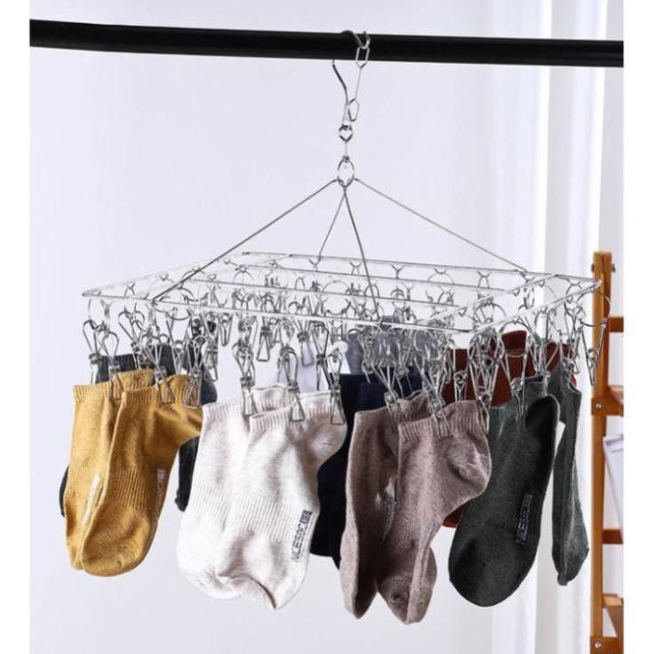 ⚡INOX 304⚡Móc Chùm Phơi Quần Áo Cao Cấp,Bền Đẹp Loại 40-50 Móc Kẹp Cực Tiện Dụng⚡