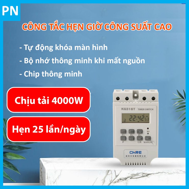 Bộ hẹn giờ công suất cao KG316T - sử dụng biến áp chuẩn