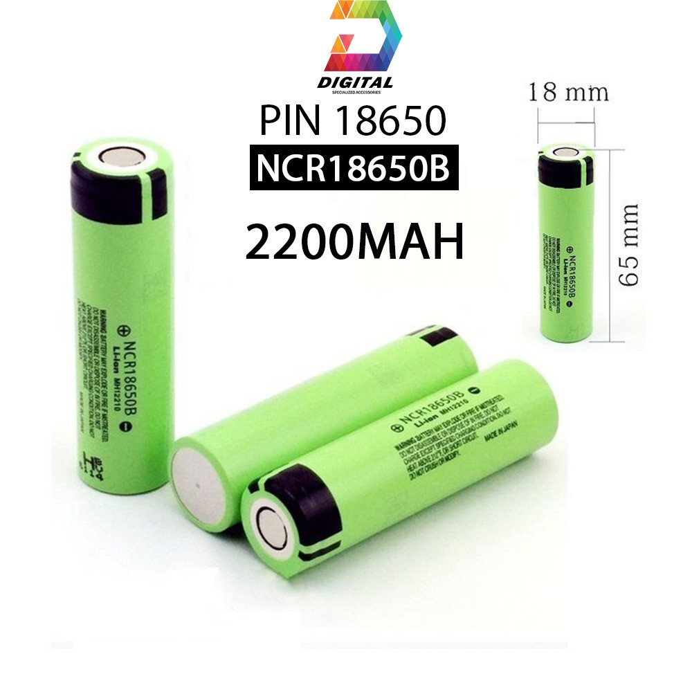 Pin Sạc 18650 Lithium-ion 2200MAH 4.2V đầu phẳng NCR18650B