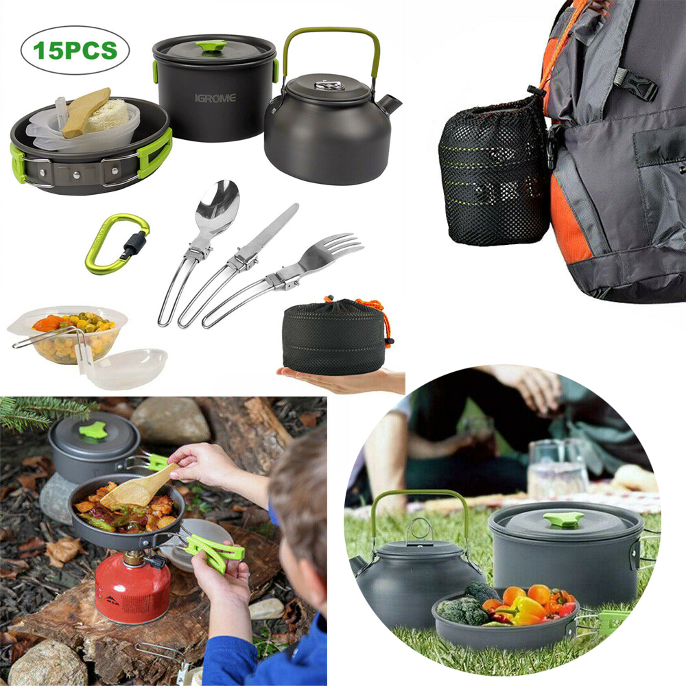 Bộ Dụng Cụ Nấu Ăn 15 Món Tiện Dụng Khi Đi Dã Ngoại