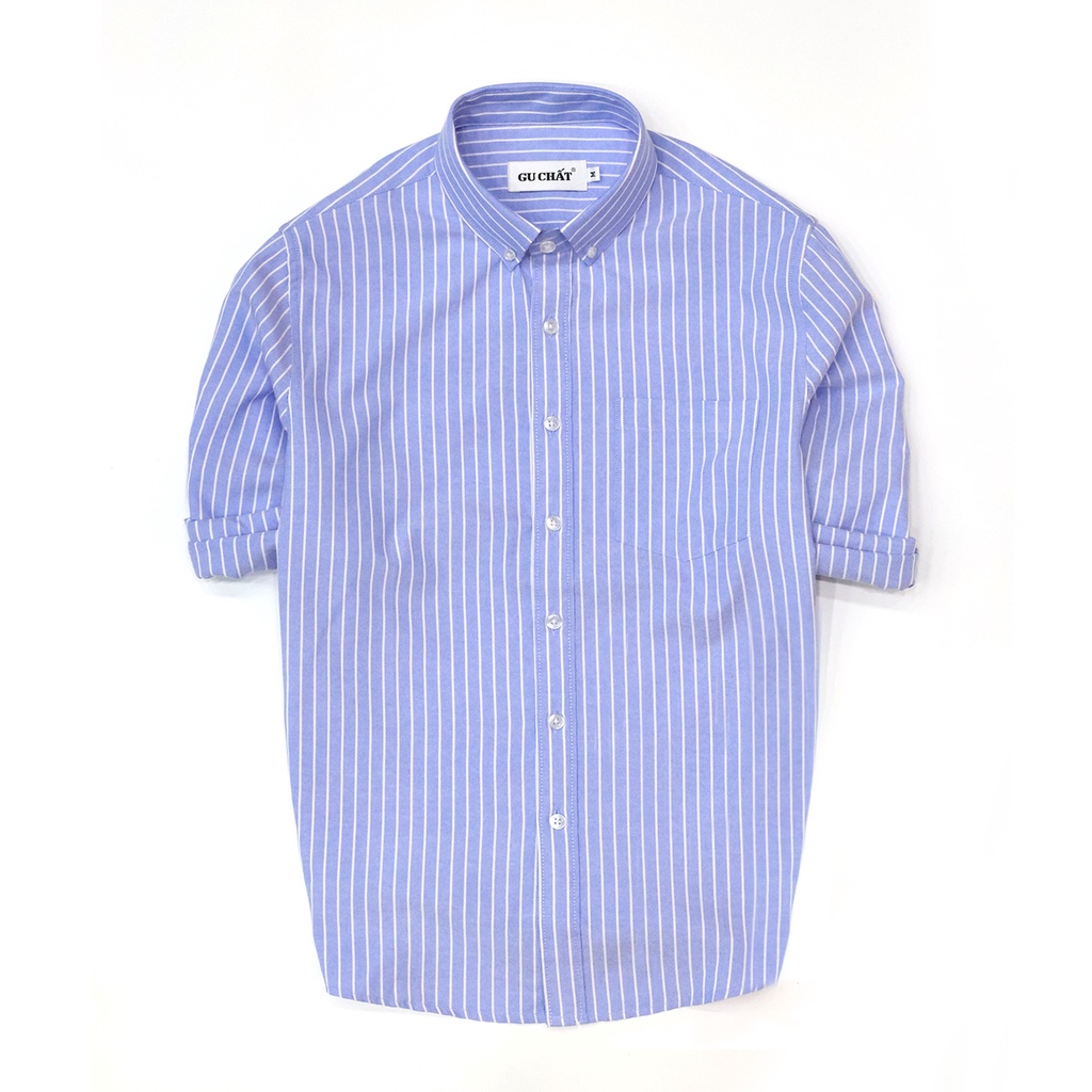 Áo Sơ Mi Nam Dài Tay GU CHẤT, Thiết Kế Kẻ Sọc, Chất Vải Oxford Mềm Mịn, Cao Cấp - GUSM46