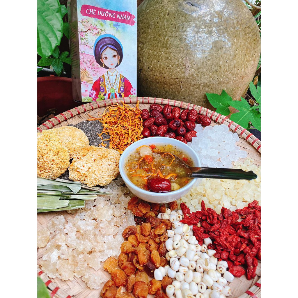 Chè dưỡng nhan, tuyết yến Set nấu 12-15 chén (500gr) an thần, đẹp da Mộc Nhan Natural | Thế Giới Skin Care