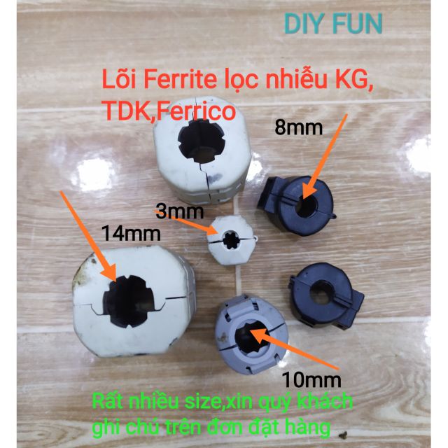 Lọc nhiễu lọc rè Ferrite lọc nhiễu KG,TDK,Ferrico... số lượng cho Cty