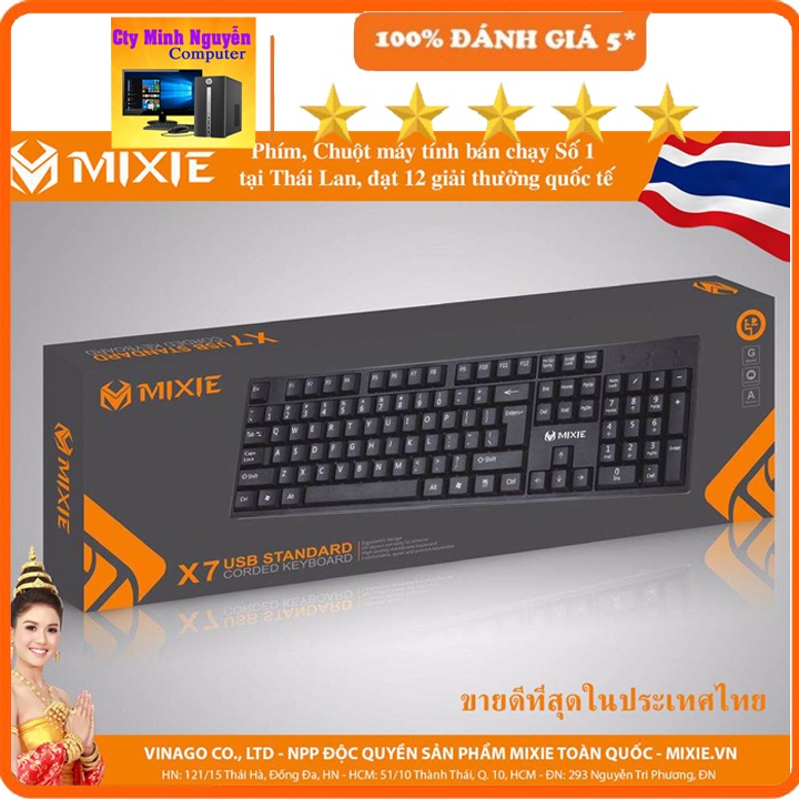 [Combo] Bàn phím có dây MIXIE X7 Và Chuột Có Dây MIXIE X2 3 Phím Bấm - Chính Hãng - Bảo Hành 12 Tháng