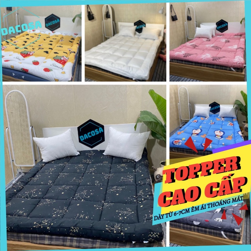 Topper Nệm ⚡Dày 8CM⚡ Tấm Topper Tiện Nghi Cao Cấp Gấp Gọn Gàng Khi Không Sử Dụng