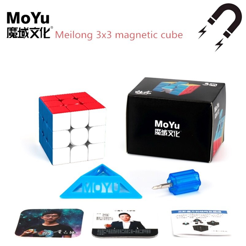 Rubik 3x3 Nam Châm Moyu Meilong 3M Stickerless - Rubik Nam Châm Từ Tính 3 Tầng 3x3x3 Phát Triển IQ