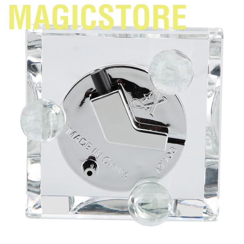 giá đỡ điện thoại hình viên pha lê 3D dáng vuông có đèn Led 7 và dây cáp cổng USB dùng để trang trí