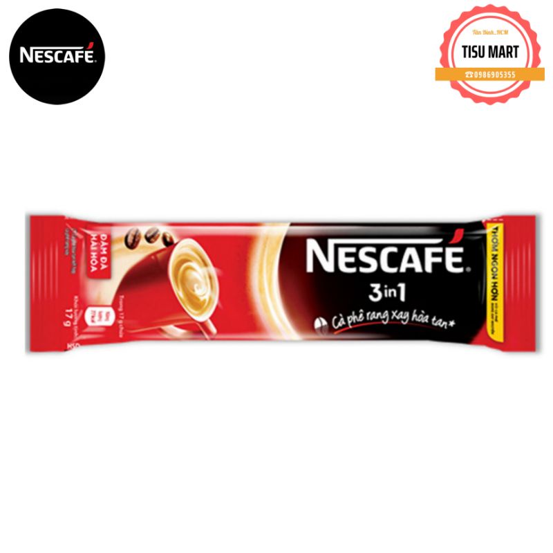 Gói lẻ NESCAFÉ 3in1 Cà Phê Rang Xay Hòa Tan Đậm Đà Hài Hòa