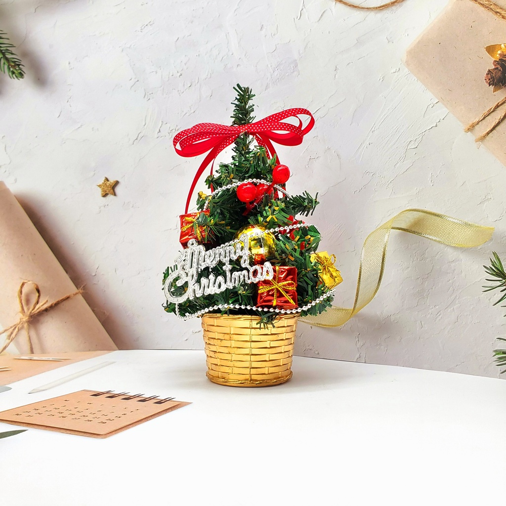 Cây Thông Nhí Để Bàn TNM09 Trang Trí Giáng Sinh Cao 20cm