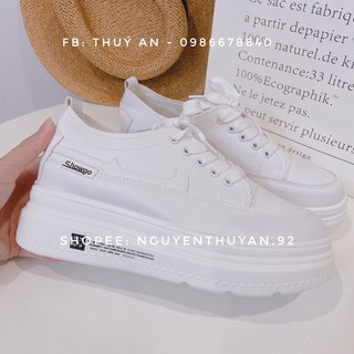 (Order) Giày sục thể thao trắng độn đế 6cm [VIDEO+ẢNH THẬT SHOP CHỤP]