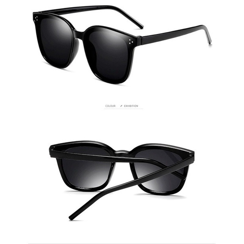 Kính Mát Gọng Vuông Lớn Màu Đen Chống Tia UV400 Thời Trang Cho Nam Nữ