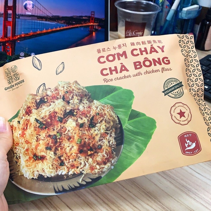 FREESHIP CƠM CHÁY CHÀ BÔNG TÚI 500gram GHIỀN FOOD