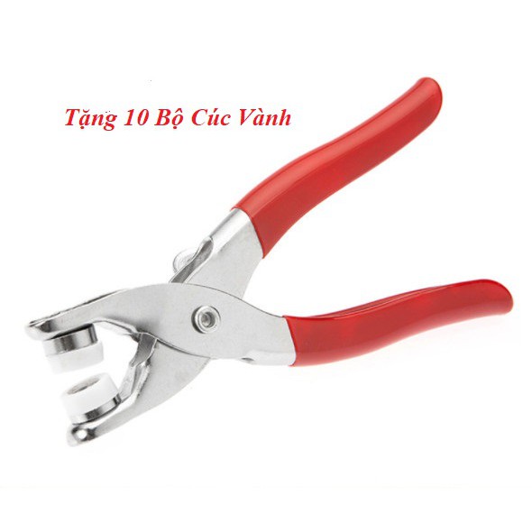 Kìm Bấm Cúc Vành Áo Kim Loại Đa Năng Bộ Kìm Bấm Khuy Kèm Cúc Bấm 9.5mm Thép Không Gỉ, Khoen Ore Quần Áo Tiện Lợi