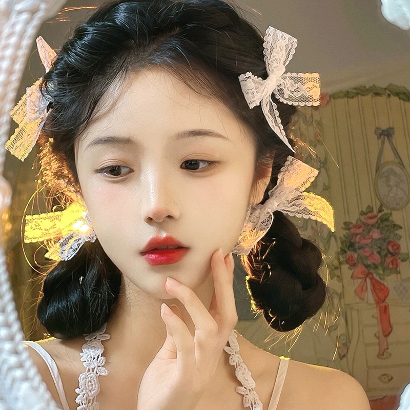 Kẹp Tóc Nơ Ren Thời Trang Cho Nữ